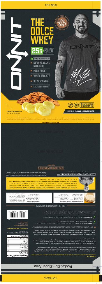 Onnit The Dolce Whey Natural Banana Almond Flavor - supplement