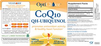 OptiChoice CoQ10 QH-Ubiquinol 100 mg - supplement
