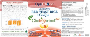 OptiChoice Ultimate Red Yeast Rice + CoQ10 with Cholesstrinol HP - supplement