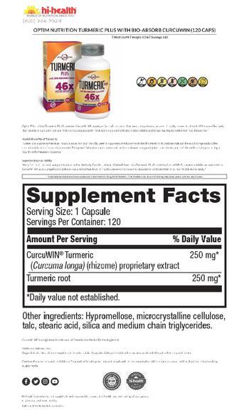 Optim Nutrition Turmeric Plus - supplement