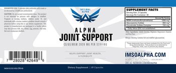 Optimal Alpha Alpha Joint Support - supplement
