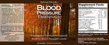 Optimal Naturals Blood Pressure Essentials - supplement