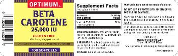 Optimum Beta Carotene 25,000 IU - supplement