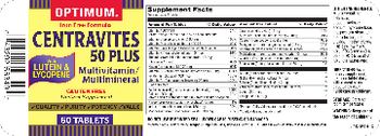 Optimum Centravites 50 Plus Iron Free Formula - supplement