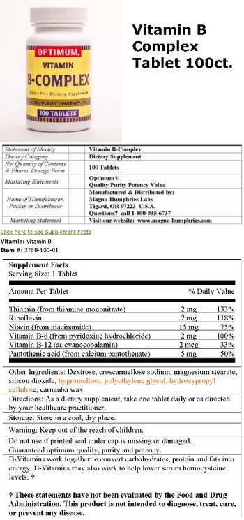 Optimum Vitamin B-Complex - supplement