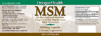 Oregon Health MSM - supplement