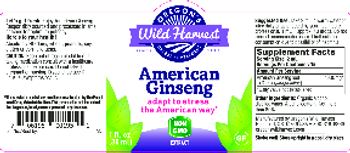 Oregon's Wild Harvest Amercian Ginseng - herbal supplement