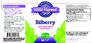 Oregon's Wild Harvest Bilberry - herbal supplement