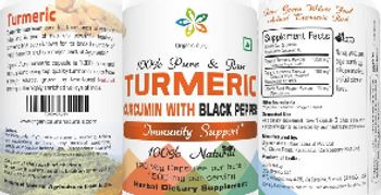 Organic Aura Turmeric Curcumin with Black Pepper 1500 mg - herbal supplement