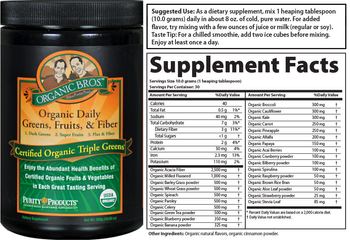 Organic Bros Purity Products Certified Organic Triple Greens - supplement
