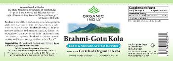 Organic India Brahmi-Gotu Kola - herbal supplement