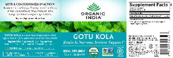 Organic India Gotu Kola - herbal supplement