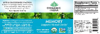 Organic India Memory - herbal supplement