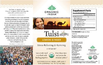 Organic India Tulsi Holy Basil Lemon Ginger - herbal supplement