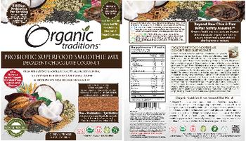 Organic Traditions Probiotic Superfood Smoothie Mix Decadent Chocolate Coconut - supplement