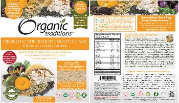 Organic Traditions Probiotic Superfood Smoothie Mix Luscious Lucuma Baobab - supplement