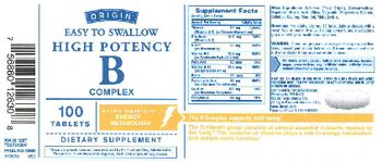 Origin Easy To Swallow High Potency B Complex - supplement