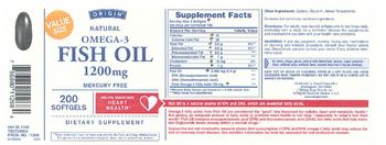 Origin Natural Omega-3 Fish Oil 1200 mg - supplement
