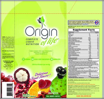 Origin Of Life Complete Liquid Nutrition - these statements have not been evaluated by the food and drug administration this product is not int