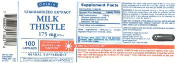 Origin Standardized Extract Milk Thistle 175 mg - herbal supplement