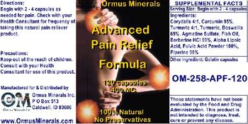 Ormus Minerals Advanced Pain Relief Formula - supplement
