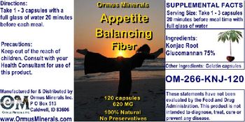 Ormus Minerals Appetite Balancing Fiber - supplement
