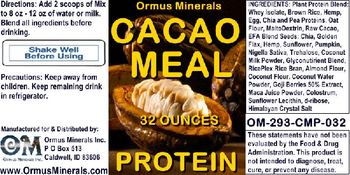 Ormus Minerals Cacao Meal Protein - supplement