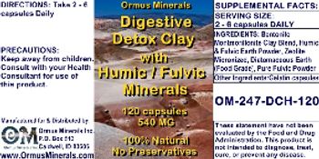 Ormus Minerals Digestive Detox Clay with Humic/Fulvic Minerals - supplement