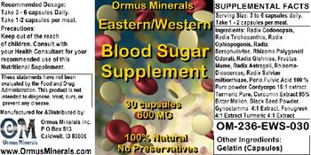 Ormus Minerals Eastern/Western Blood Sugar Supplement - supplement