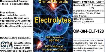 Ormus Minerals Electrolytes - supplement