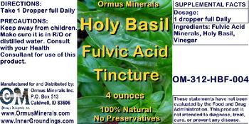 Ormus Minerals Holy Basil Fulvic Acid Tincture - supplement