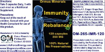 Ormus Minerals Immunity Rebalancer - supplement