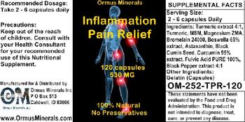 Ormus Minerals Inflammation Pain Relief - supplement