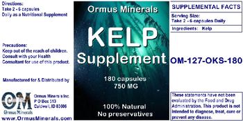 Ormus Minerals Kelp Supplement 750 mg - supplement