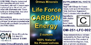Ormus Minerals Life Force Carbon Energy - supplement