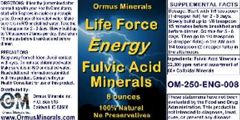Ormus Minerals Life Force Energy Fulvic Acid Minerals - supplement