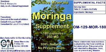 Ormus Minerals Moringa Supplement 250 mg - supplement