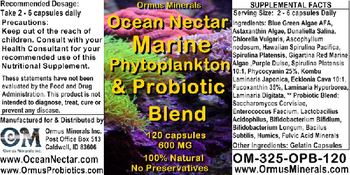 Ormus Minerals Ocean Nectar Marine Phytoplankton & Probiotic Blend - supplement