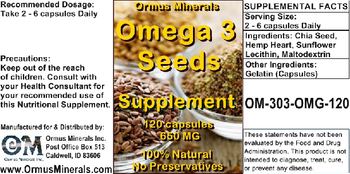 Ormus Minerals Omega 3 Seeds Supplement - supplement