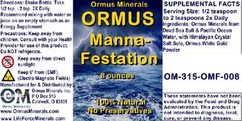 Ormus Minerals Ormus Manna-Festation - supplement