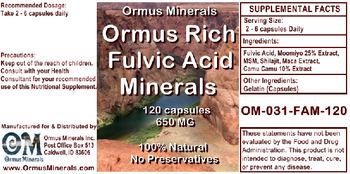 Ormus Minerals Ormus Rich Fulvic Acid Minerals - supplement
