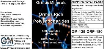 Ormus Minerals Ormus Rich Polysaccharides - supplement