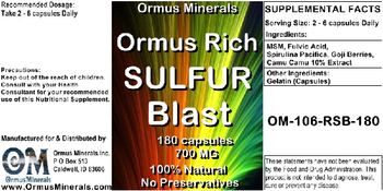 Ormus Minerals Ormus Rich Sulfur Blast - supplement