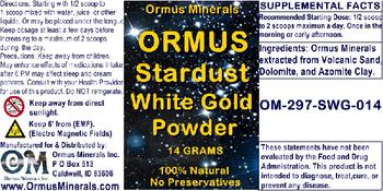 Ormus Minerals Ormus Stardust White Gold Powder - supplement