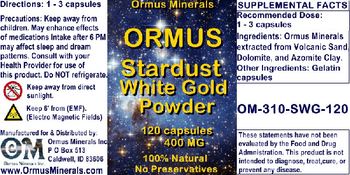 Ormus Minerals Ormus Stardust White Gold Powder - supplement