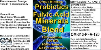 Ormus Minerals Probiotics Fulvic Acid Minerals Blend - supplement