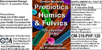 Ormus Minerals Probiotics Humics & Fulvics - supplement