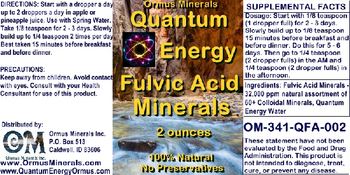 Ormus Minerals Quantum Energy Fulvic Acid Minerals - supplement