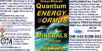 Ormus Minerals Quantum Energy Ormus Minerals - supplement