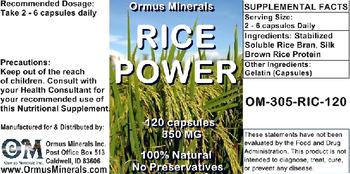 Ormus Minerals Rice Power - supplement
